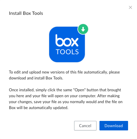 Box Toolsのインストールを促すプロンプトが繰り返し表示される Box Support